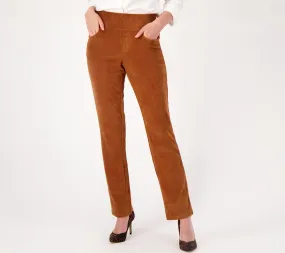 "As Is" Belle by Kim Gravel Regular Knit Corduroy Pants