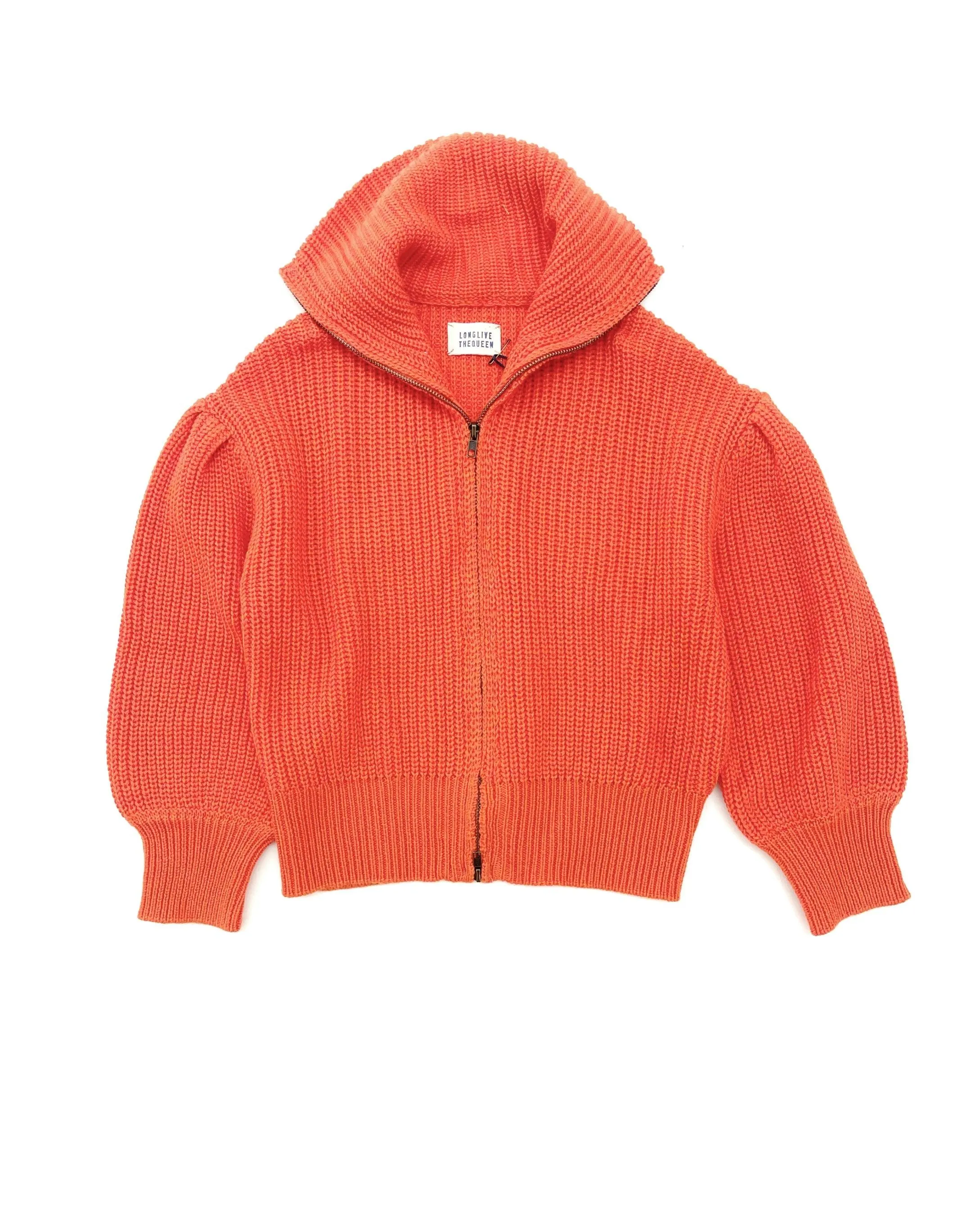 [60%OFF] zipped cardigan orange