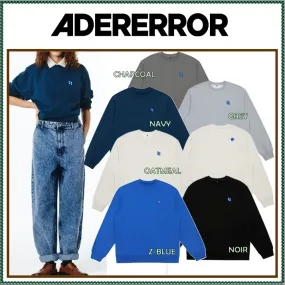 ADERERROR  |Unisex Street Style Long Sleeves Plain Logo Sweatshirts