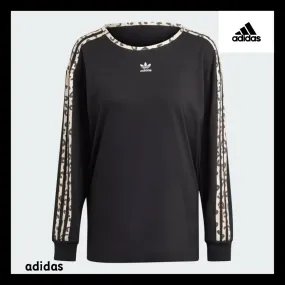 adidas  |adidas Originals Leopard Luxe 3-Stripes Long Sleeve Tee