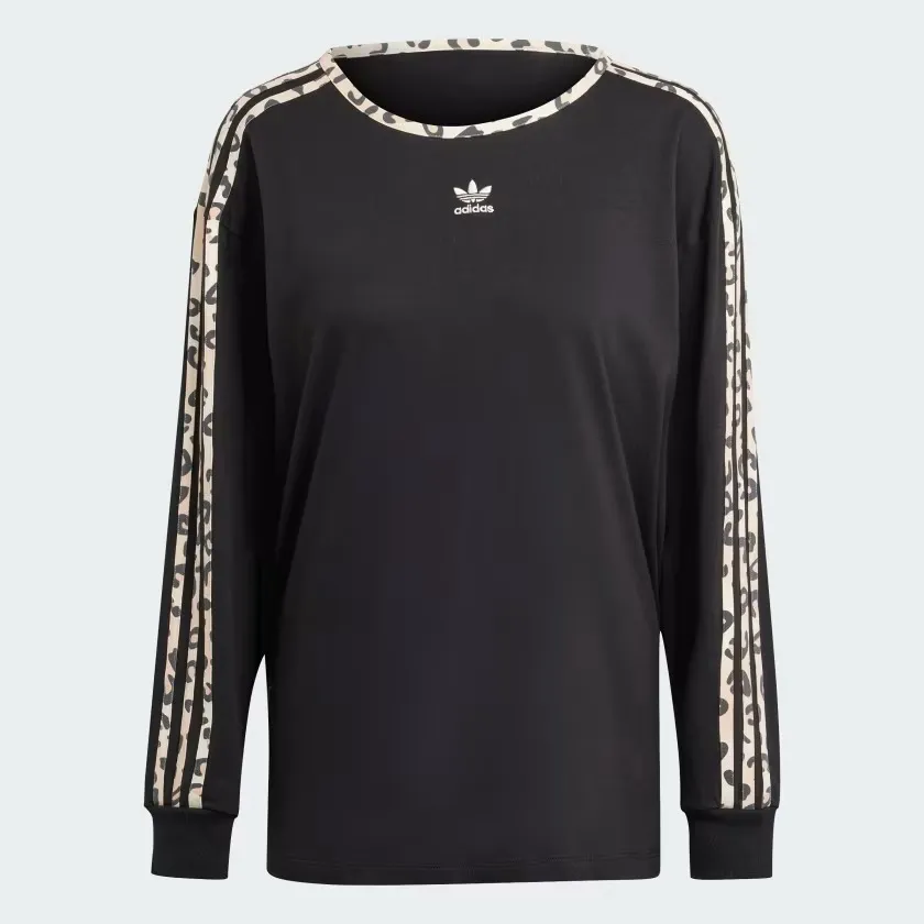 adidas  |adidas Originals Leopard Luxe 3-Stripes Long Sleeve Tee