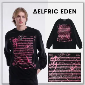 Aelfric Eden  |Crew Neck Pullovers Unisex Street Style Long Sleeves Cotton