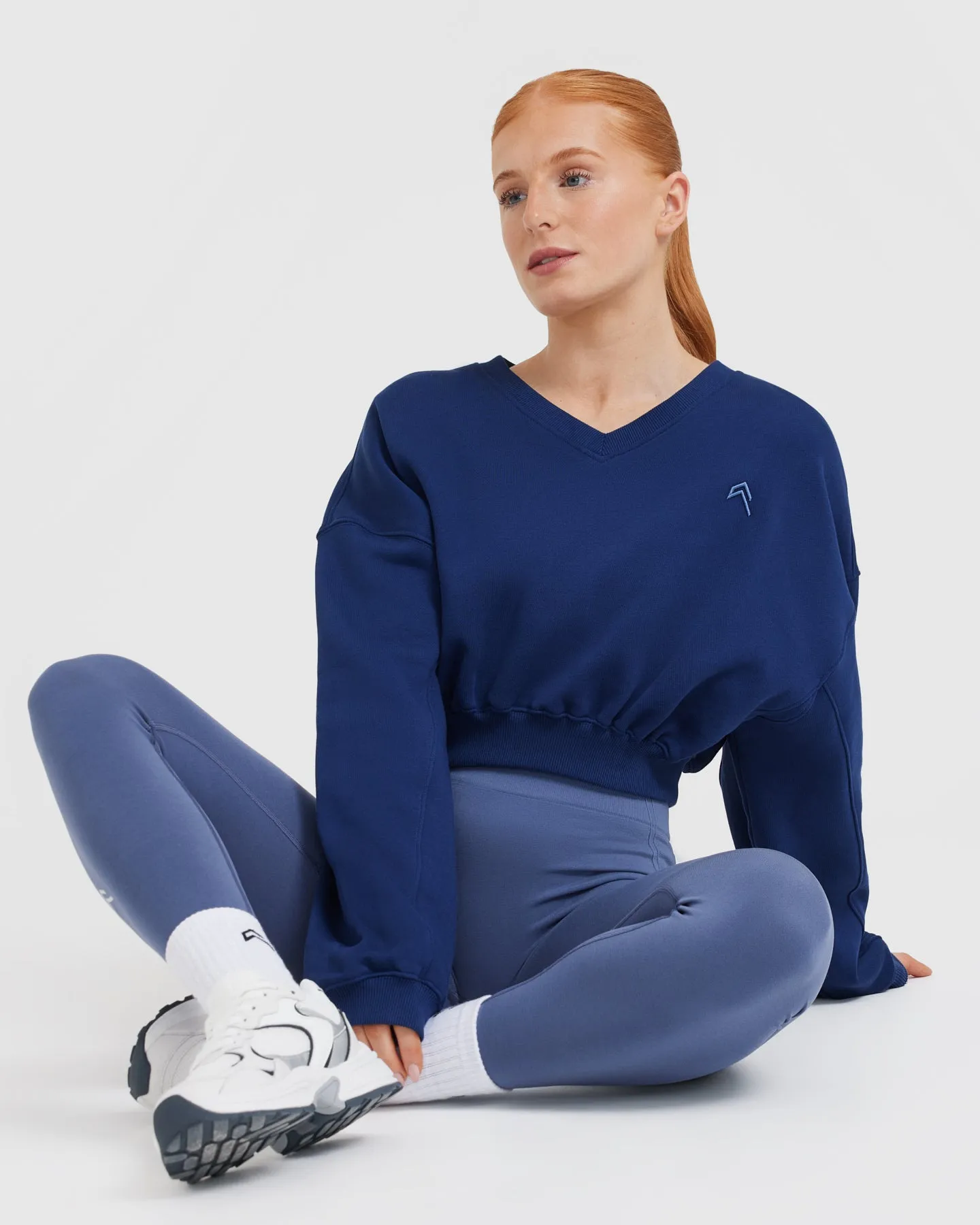 All Day Lightweight Oversized V-Neck Sweatshirt | Midnight