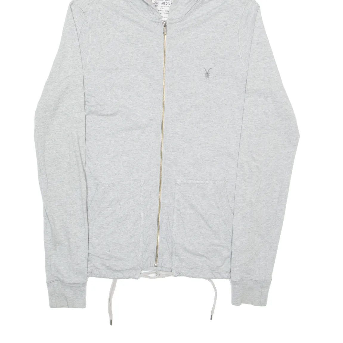 ALL SAINTS Womens Grey Hoodie Full Zip M