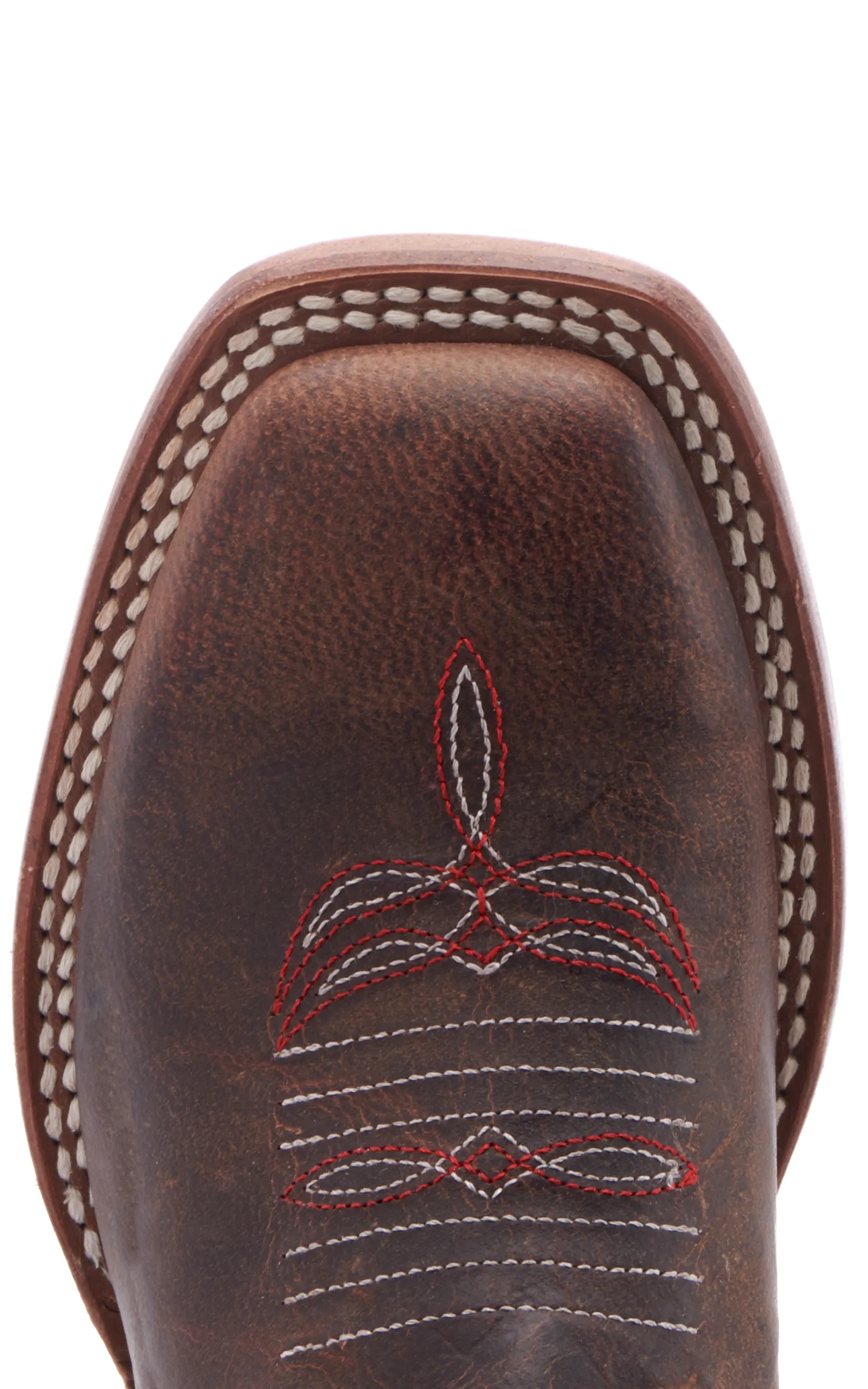 Anderson Bean Youth Brown and Red Square Toe  Tall Cowboy Boots