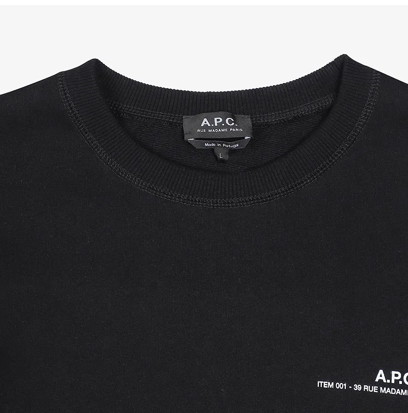 A.P.C.  |Crew Neck Street Style Long Sleeves Plain Cotton Logo