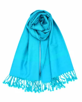 Aqua Blue Paisley Rave Pashmina