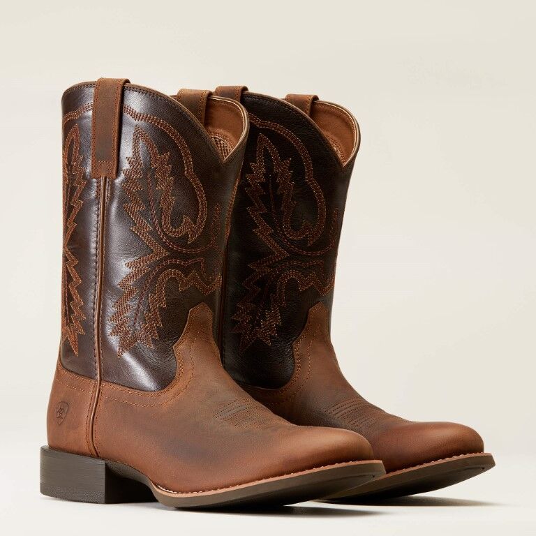 Ariat Men's Sport Stratten Cowboy Boot in Sorrel Crunch