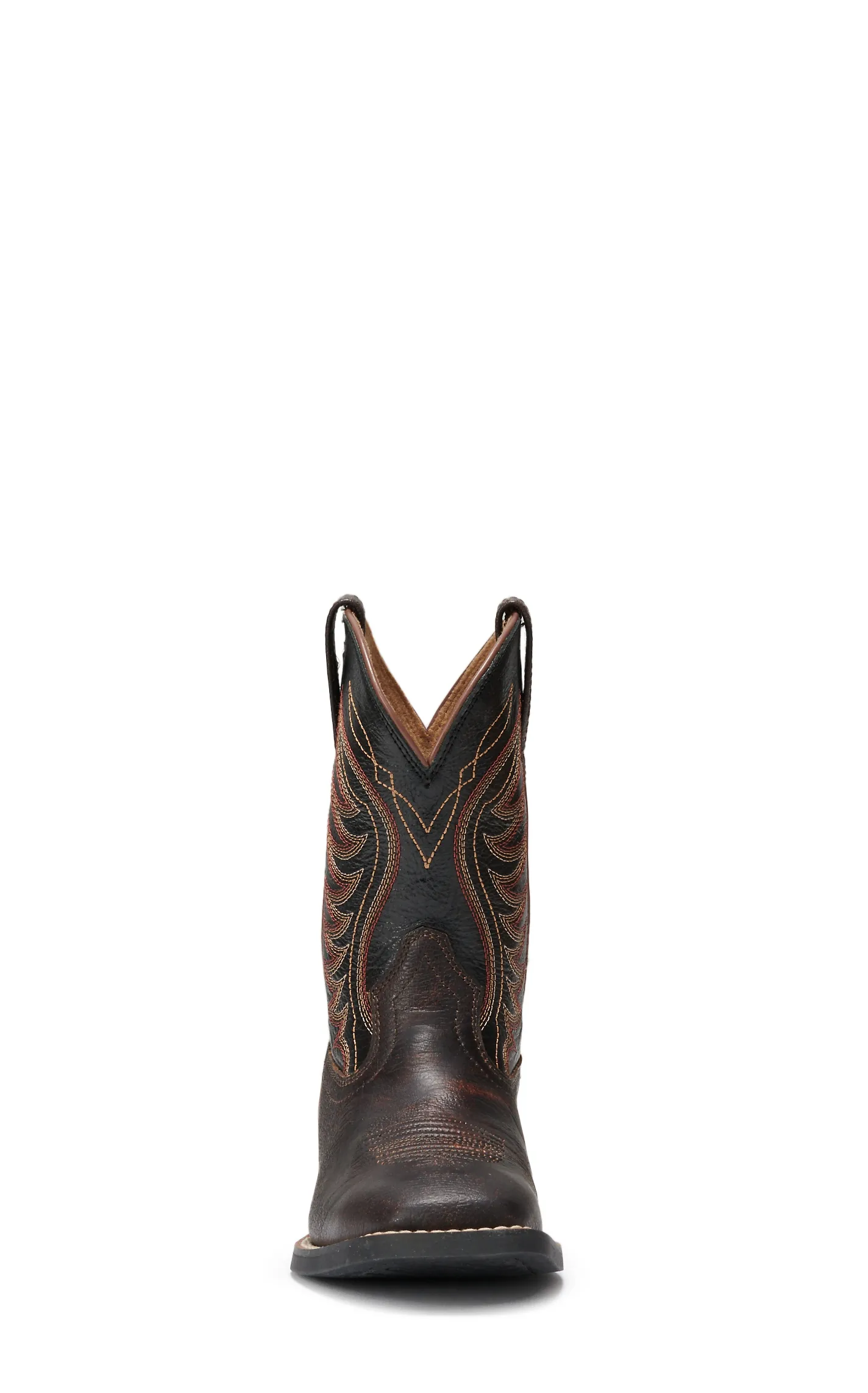 Ariat Youth Amos Stained Brown and Black Wide Square Toe Cowboy Boots