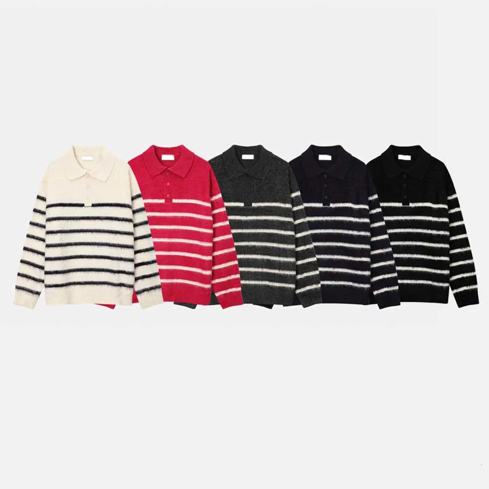 ASCLO  |Pullovers Stripes Unisex Street Style Long Sleeves Oversized