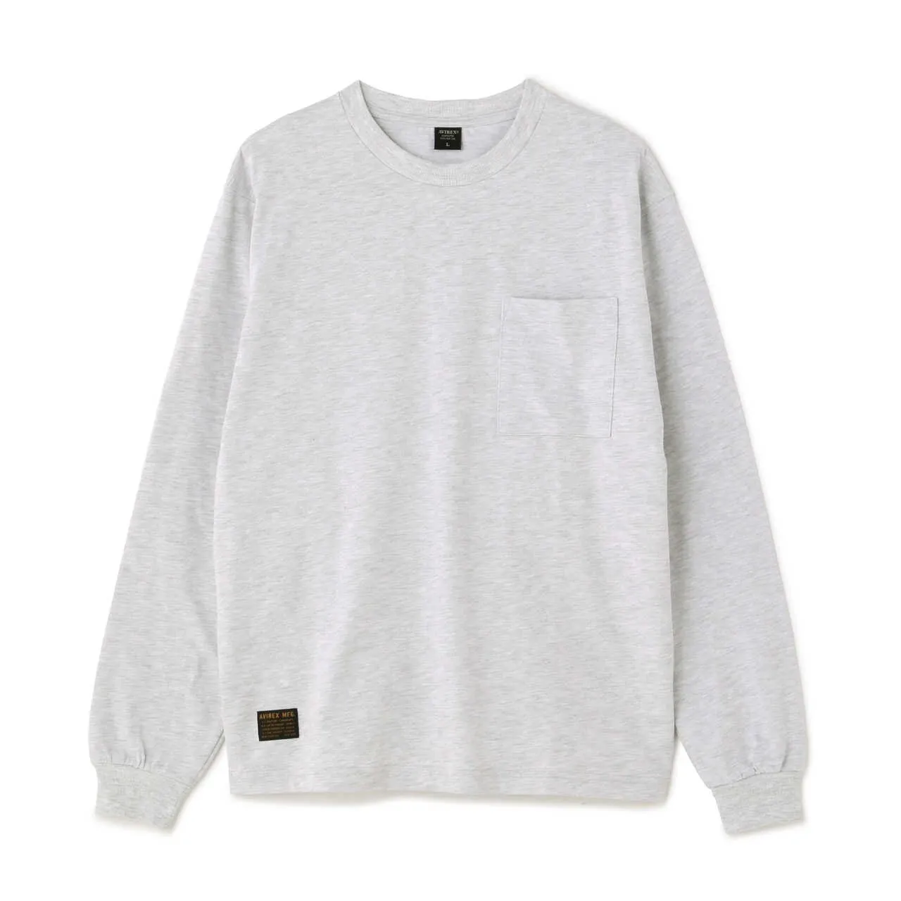 AVIREX  |Street Style U-Neck Collaboration Long Sleeves Plain Cotton