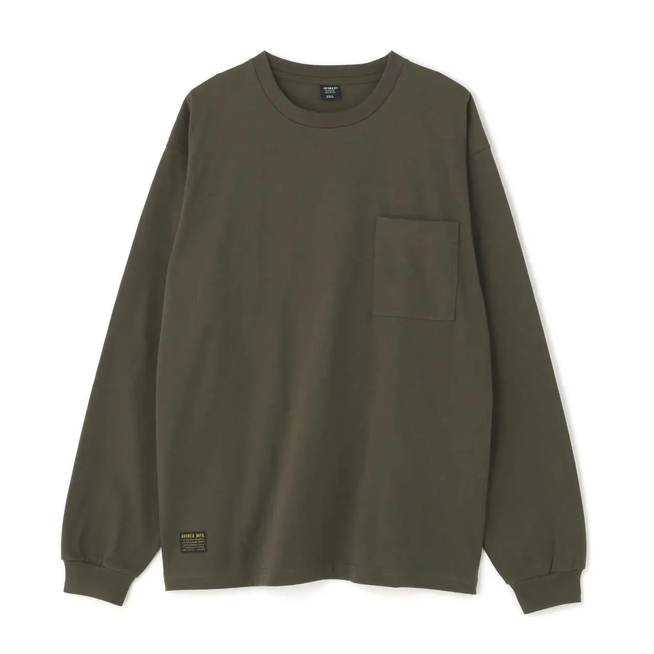 AVIREX  |Street Style U-Neck Collaboration Long Sleeves Plain Cotton