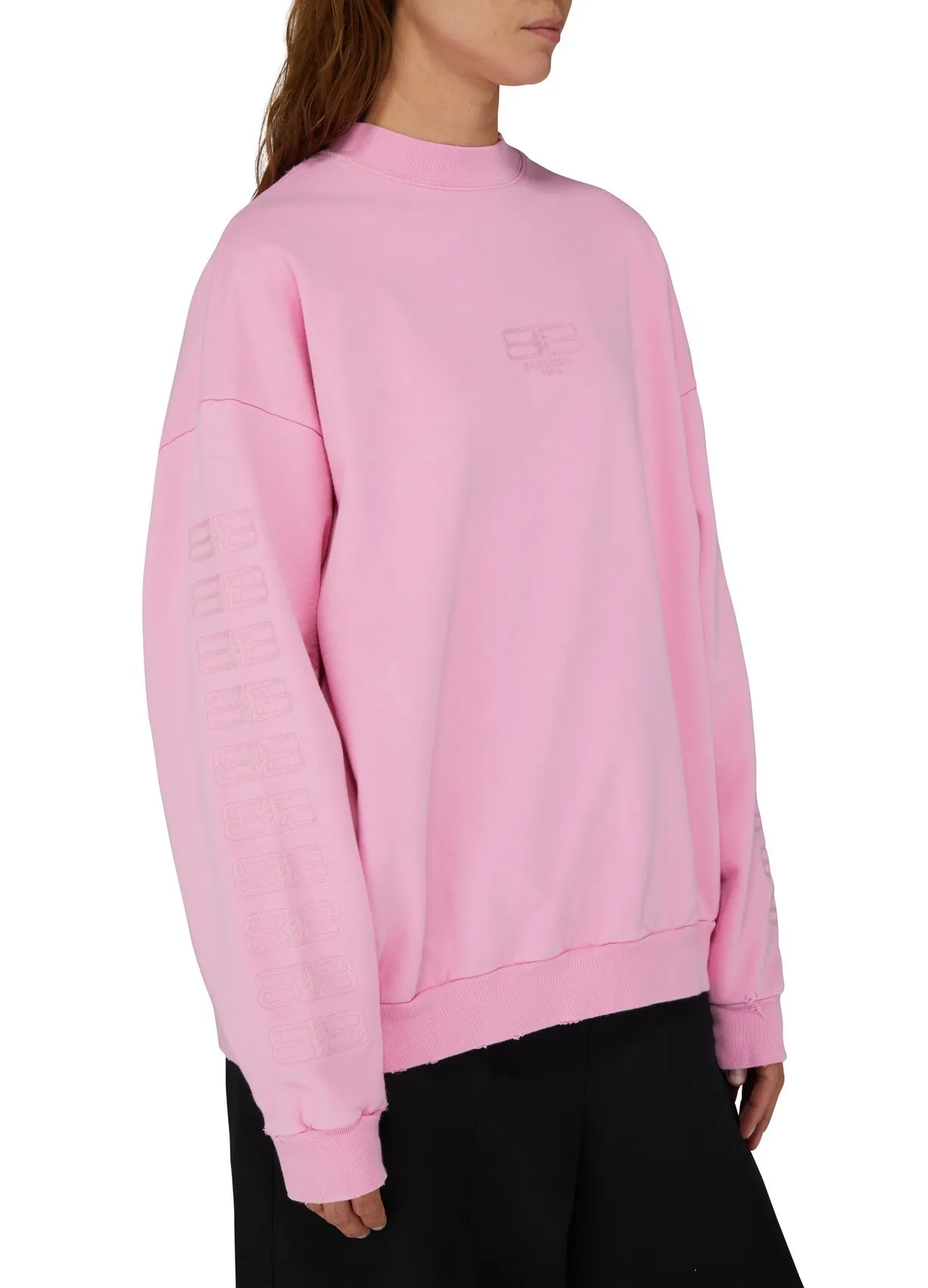 BALENCIAGA  |Crew Neck Unisex Rib Street Style Long Sleeves Plain Cotton