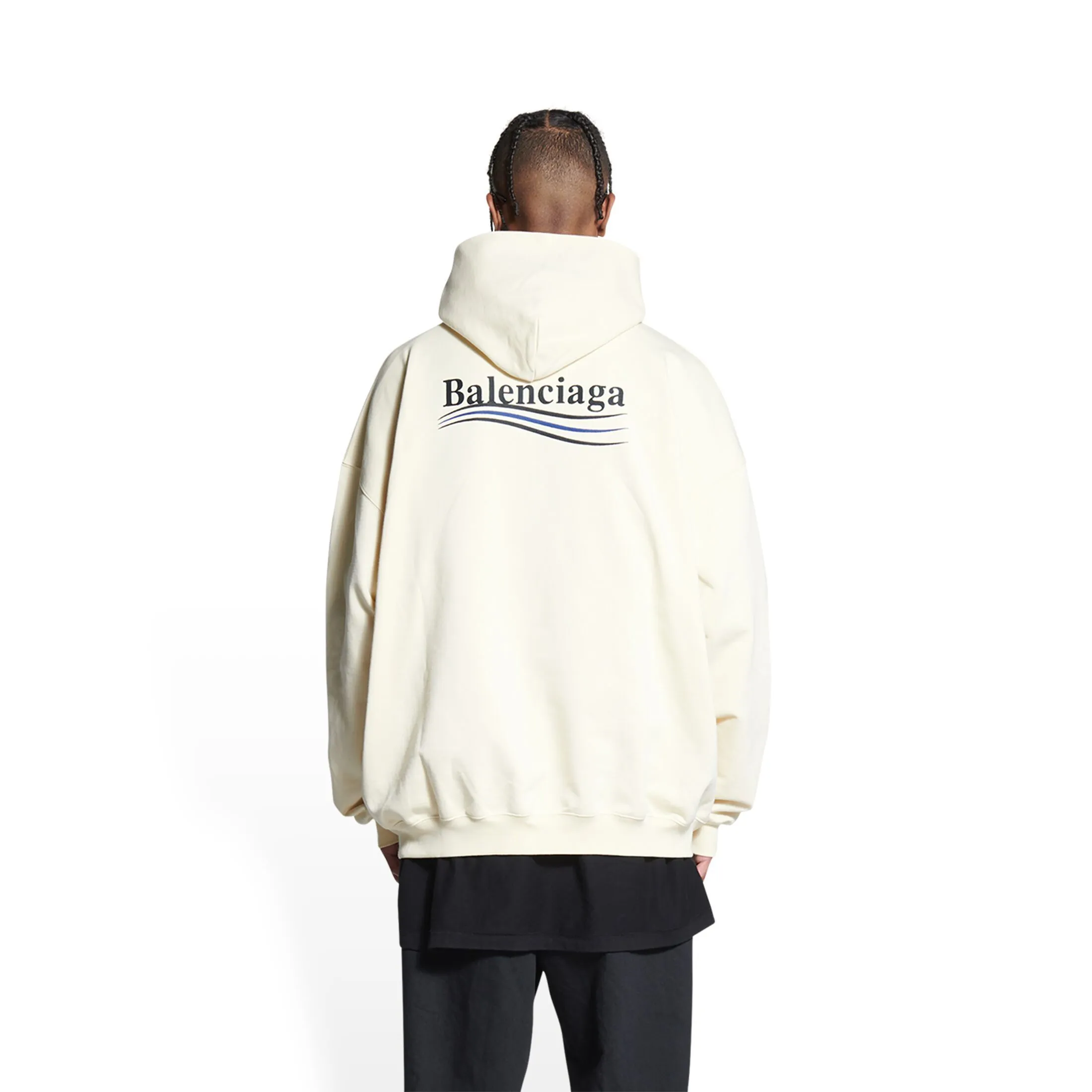 BALENCIAGA  |Men's political campaign hoodie large fit  in grey