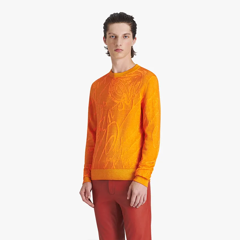 Berluti  |Crew Neck Pullovers Cashmere Street Style Long Sleeves Logo