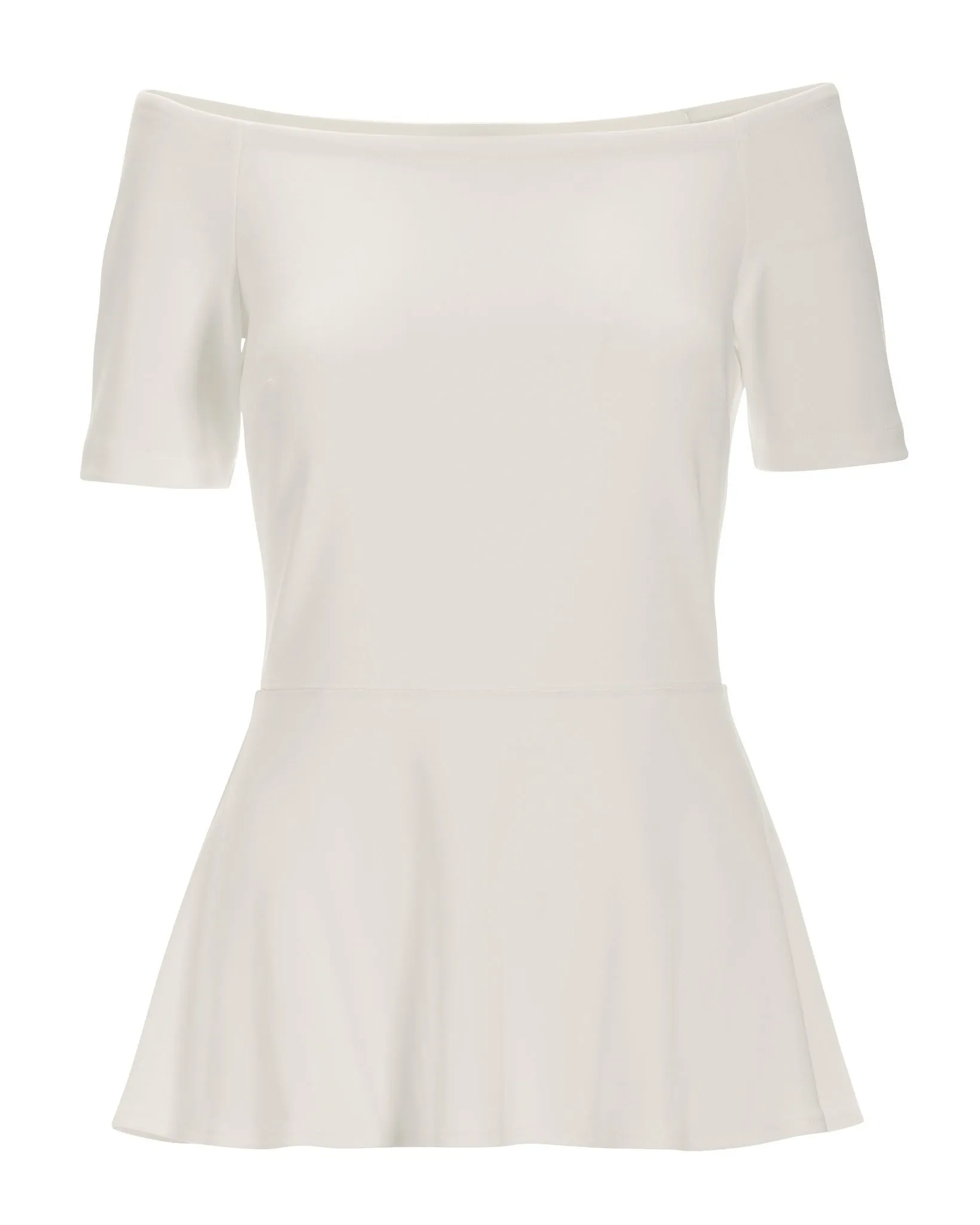 Beyond Travel Short-Sleeve Peplum Top Ivory Coast