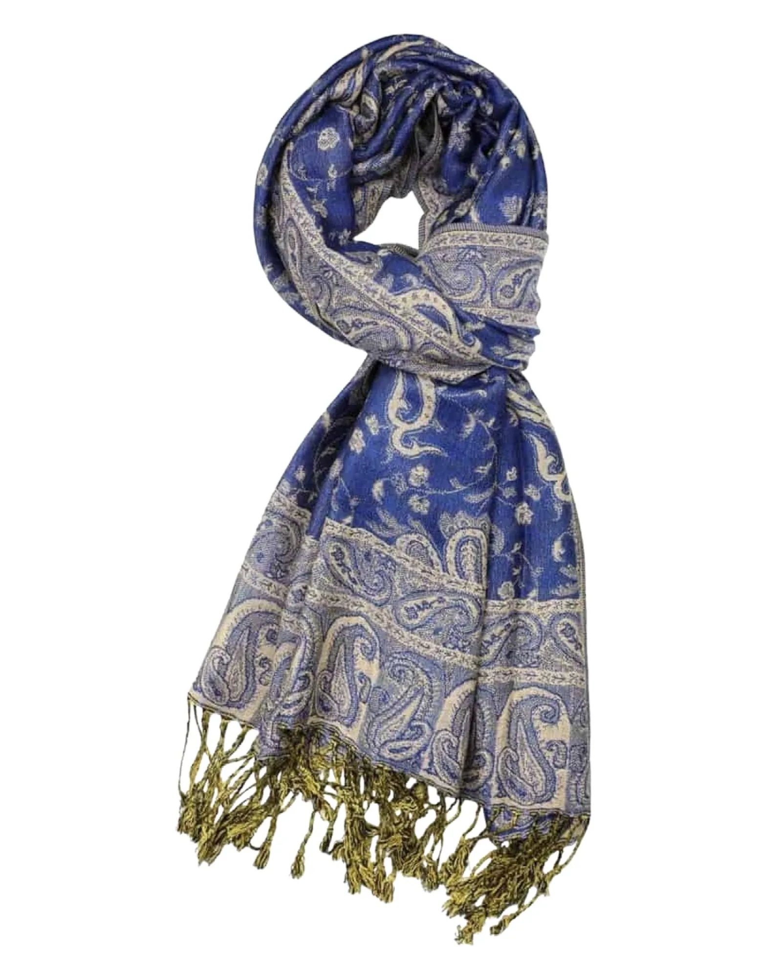 Blue Reversible Paisley Rave Pashmina