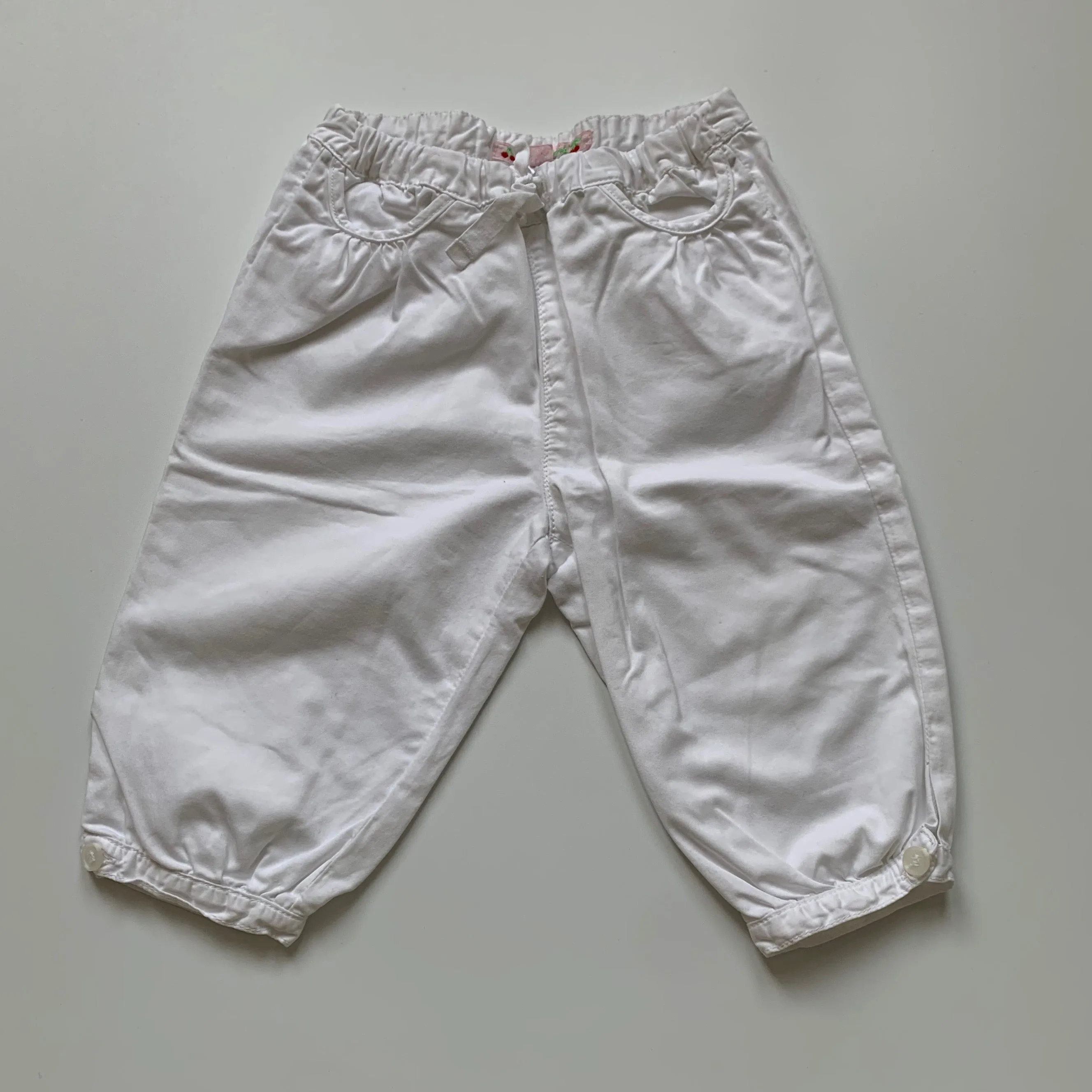 Bonpoint White Cotton Trousers: 12 Months