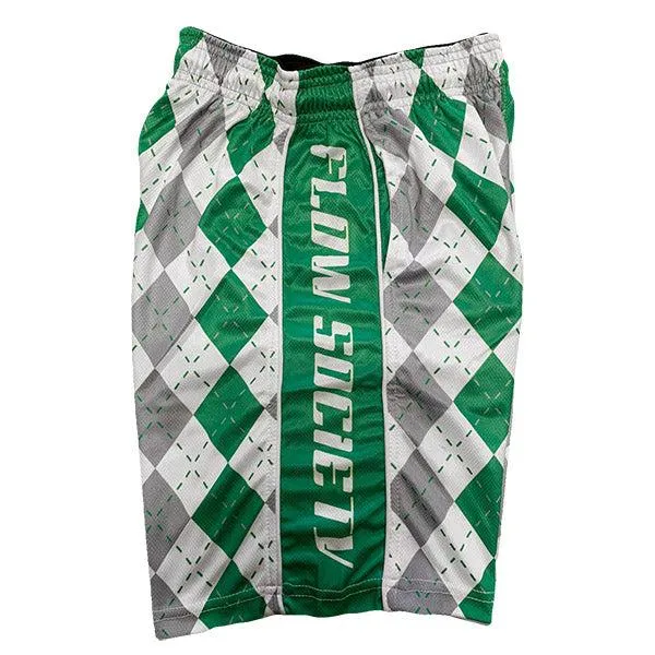 Boys Grey & Green Argyle Attack Short