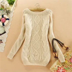 Brand New Autumn Winter Female Mohair Sweater Plus Size Knitted Long Sleeve O-neck Pullovers Hot  70077 GS