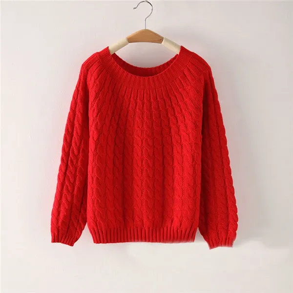 Brand New Autumn Winter Female Mohair Sweater Plus Size Knitted Long Sleeve O-neck Pullovers Hot  70077 GS