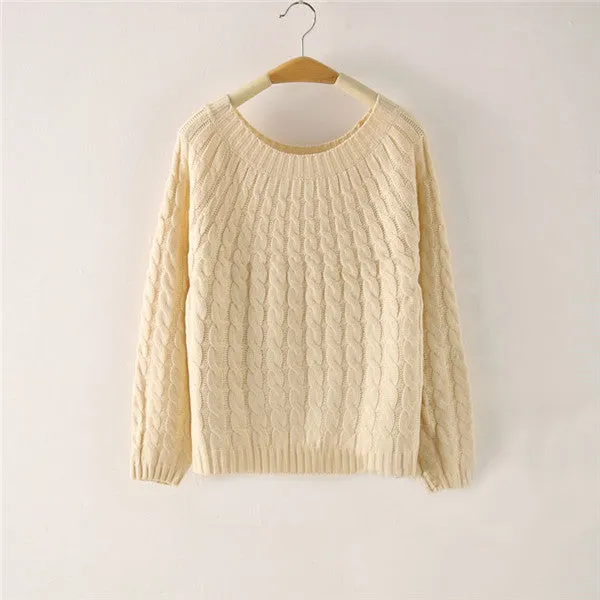 Brand New Autumn Winter Female Mohair Sweater Plus Size Knitted Long Sleeve O-neck Pullovers Hot  70077 GS