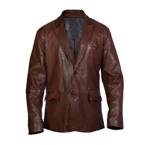 Brown High Veg Tanned Leather Blazer