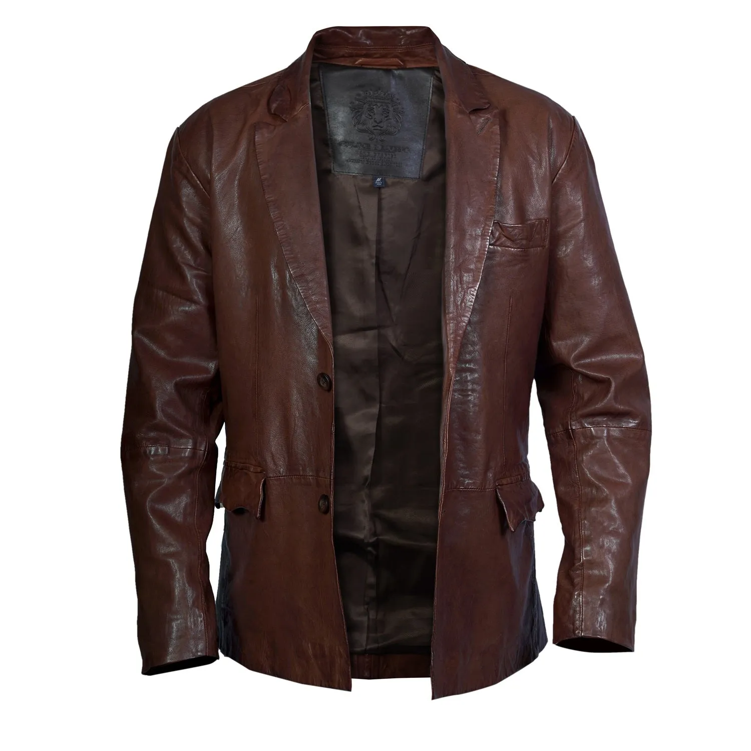 Brown High Veg Tanned Leather Blazer