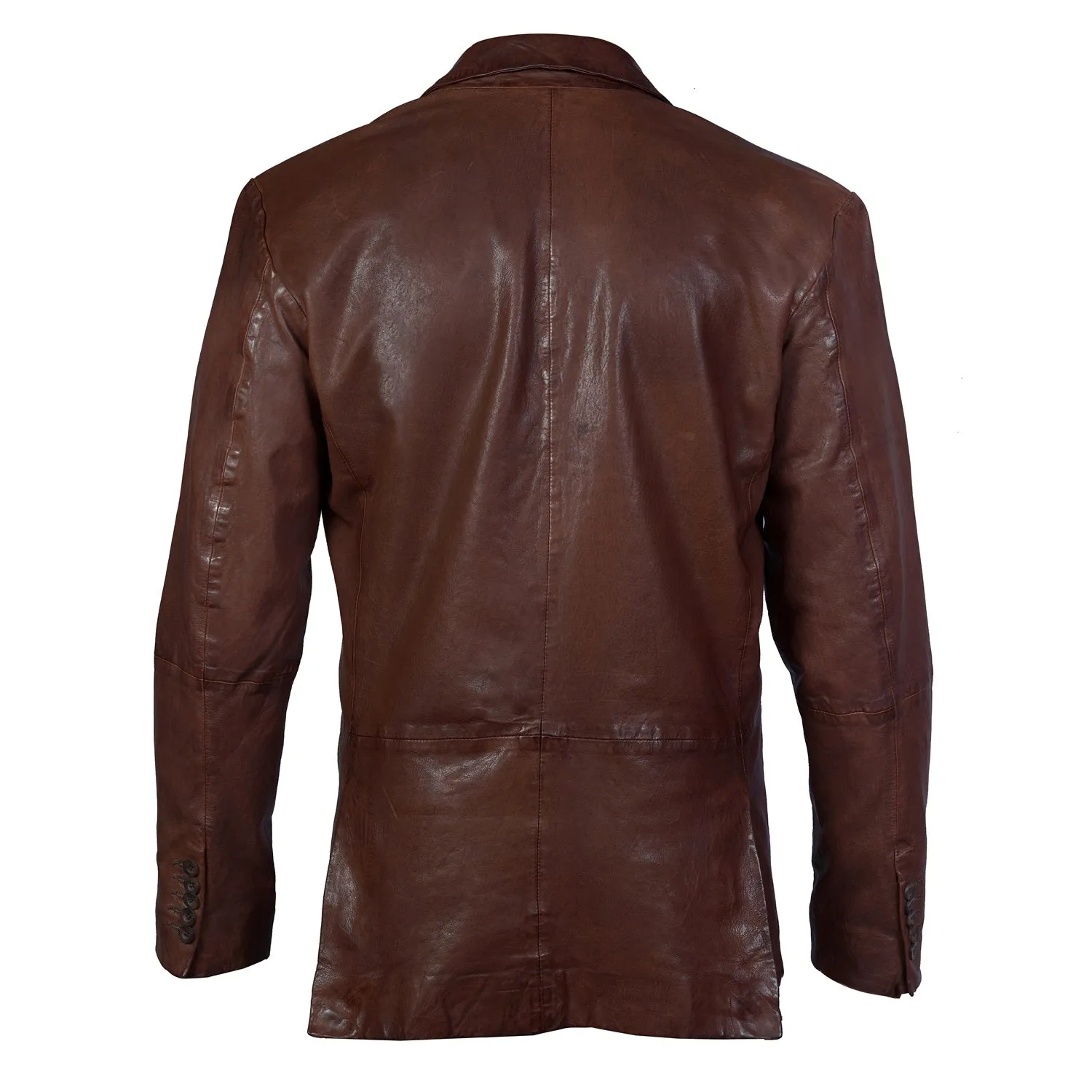 Brown High Veg Tanned Leather Blazer