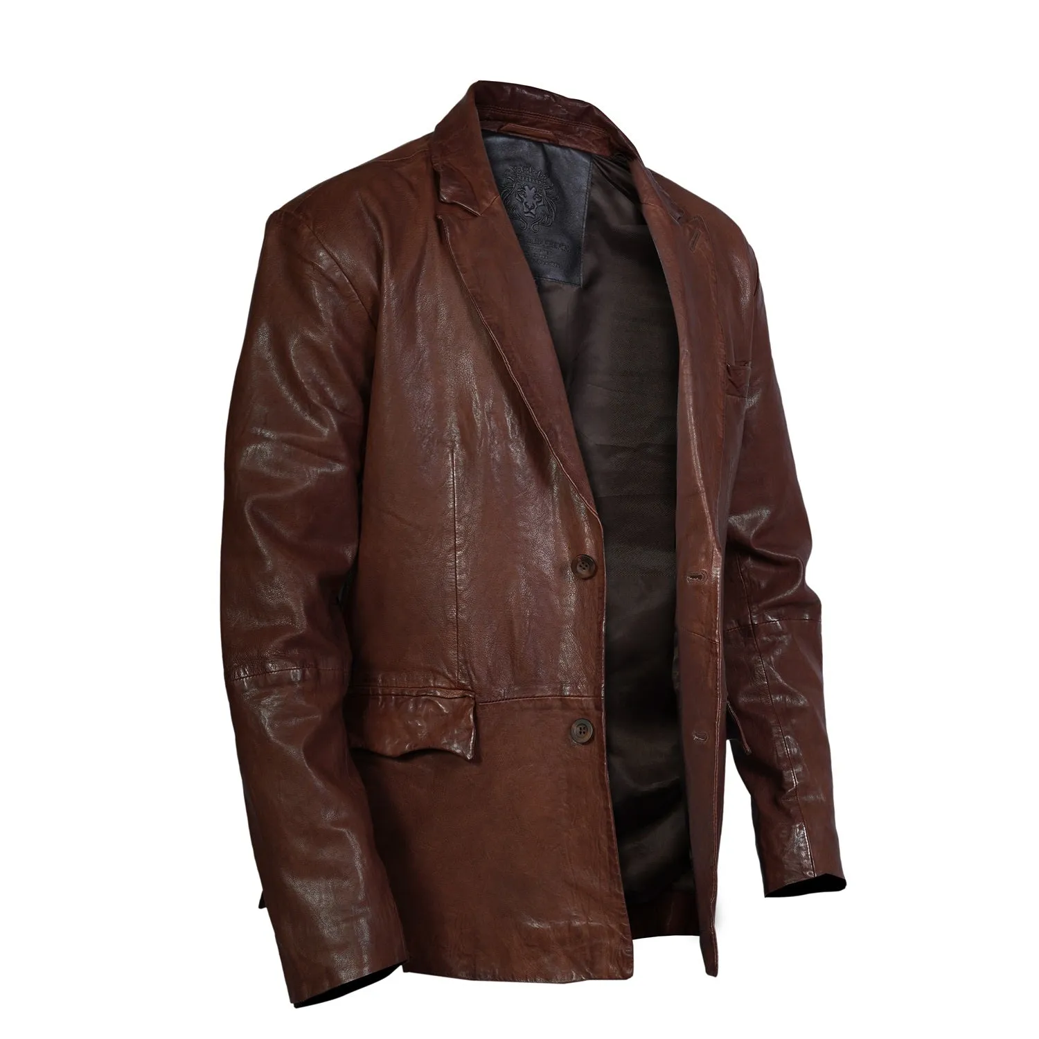 Brown High Veg Tanned Leather Blazer