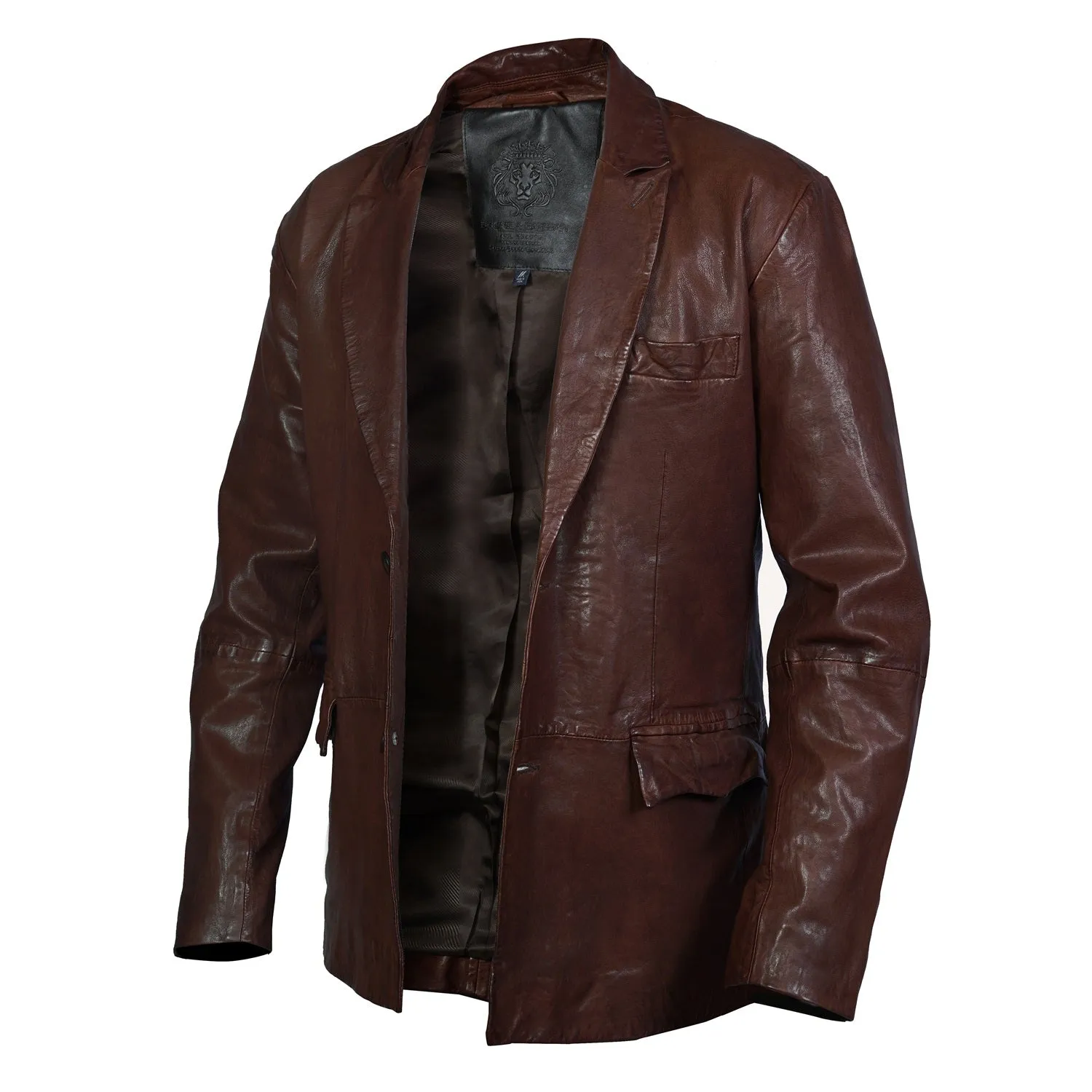 Brown High Veg Tanned Leather Blazer