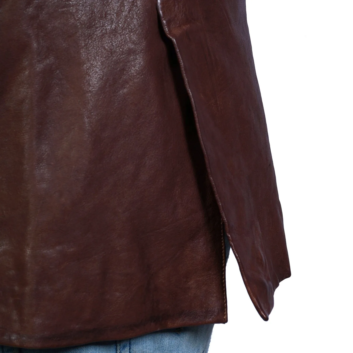 Brown High Veg Tanned Leather Blazer