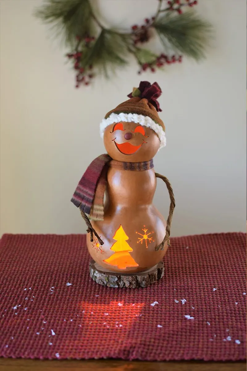 Brrr Snowman Gourd Small Tall Lit Girl