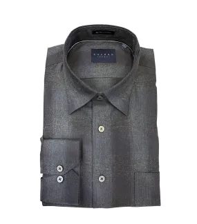 CALDER Charcoal Flannel Long Sleeve Shirt