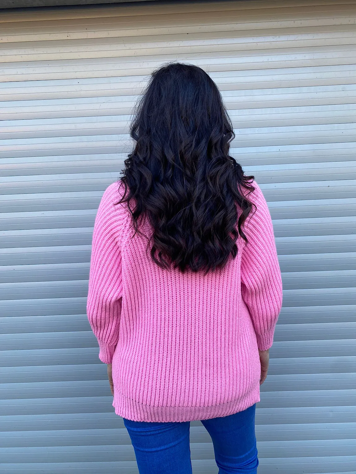 Candy Pink High Neck Knit Marilyn