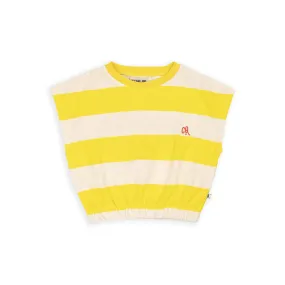 CarlijnQ Yellow Stripes Summer of Love Terry Short Sleeved Top