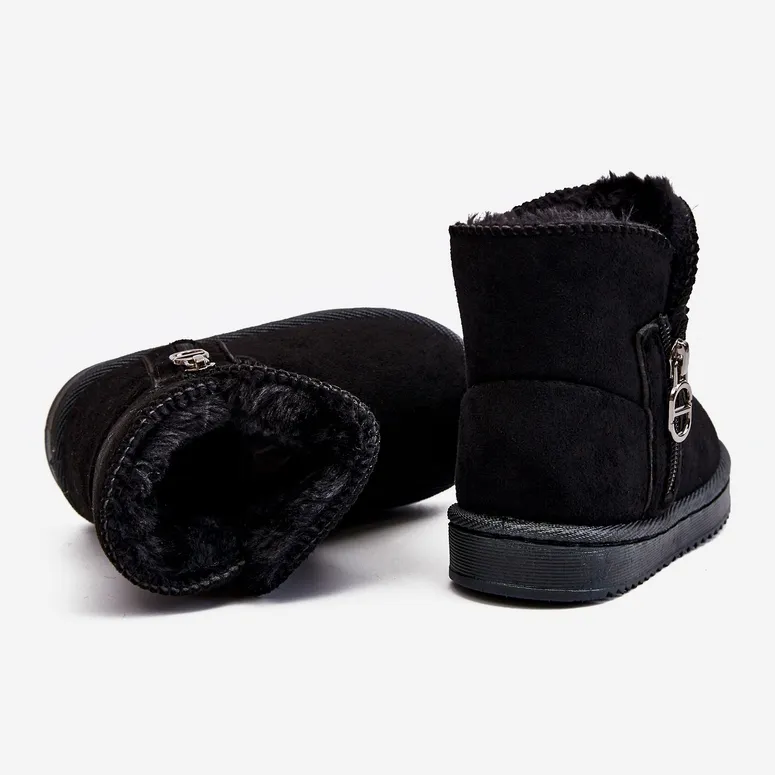 Children's Slip-on Warm Snow Boots Black Catellie