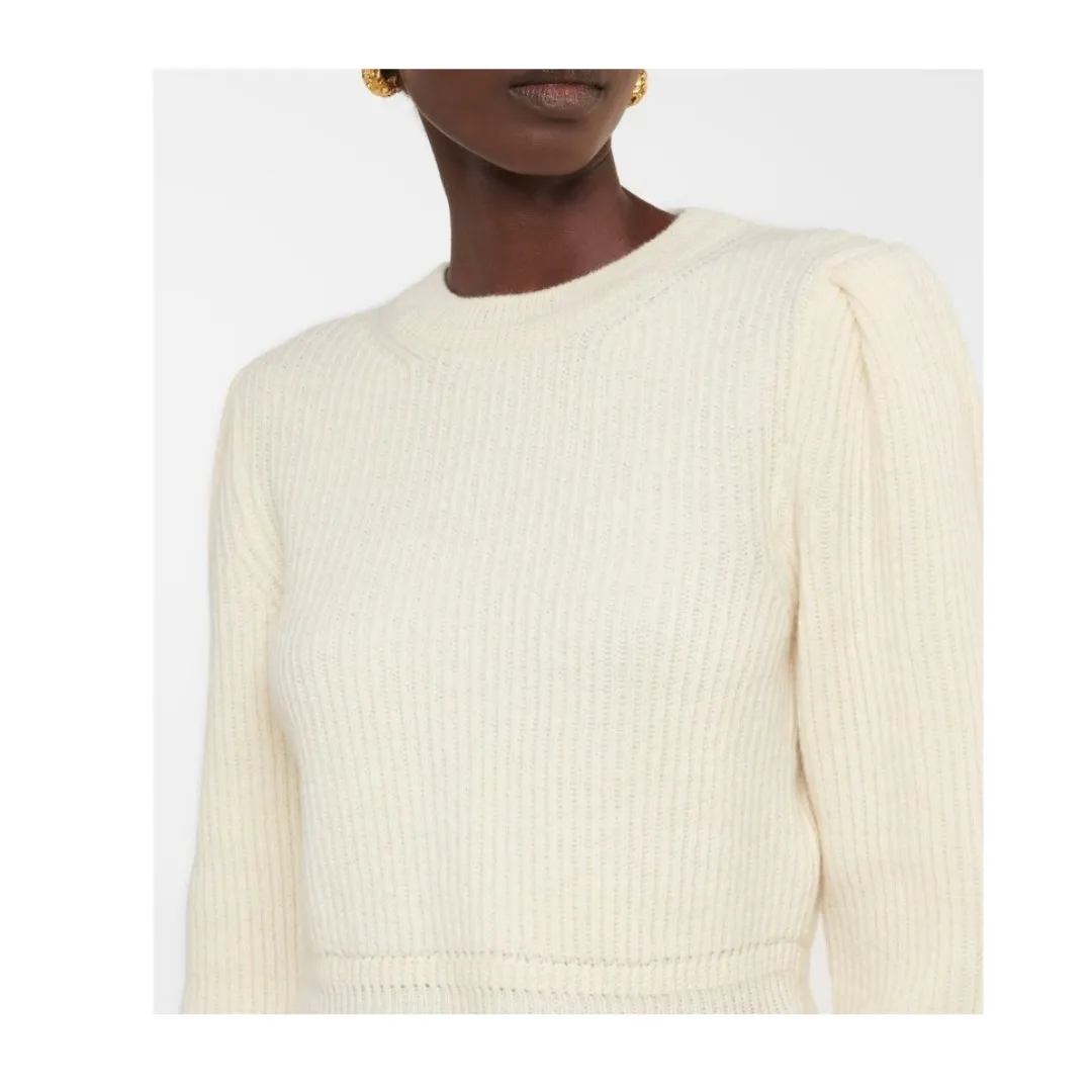 CHRISTOPHE LEMAIRE  |Crew Neck Casual Style Wool Long Sleeves Plain Puff Sleeves