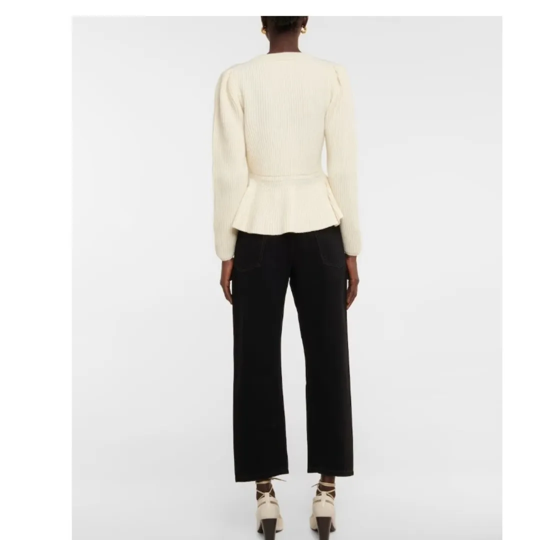 CHRISTOPHE LEMAIRE  |Crew Neck Casual Style Wool Long Sleeves Plain Puff Sleeves