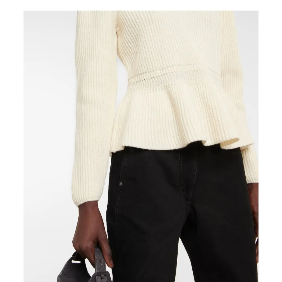 CHRISTOPHE LEMAIRE  |Crew Neck Casual Style Wool Long Sleeves Plain Puff Sleeves