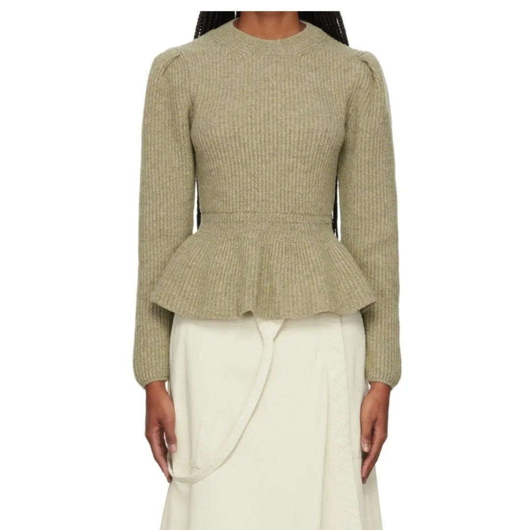 CHRISTOPHE LEMAIRE  |Crew Neck Casual Style Wool Long Sleeves Plain Puff Sleeves