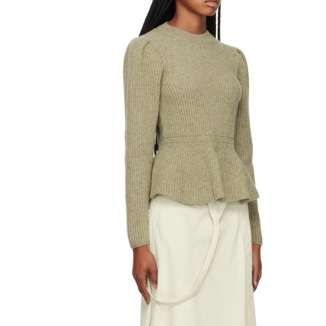 CHRISTOPHE LEMAIRE  |Crew Neck Casual Style Wool Long Sleeves Plain Puff Sleeves