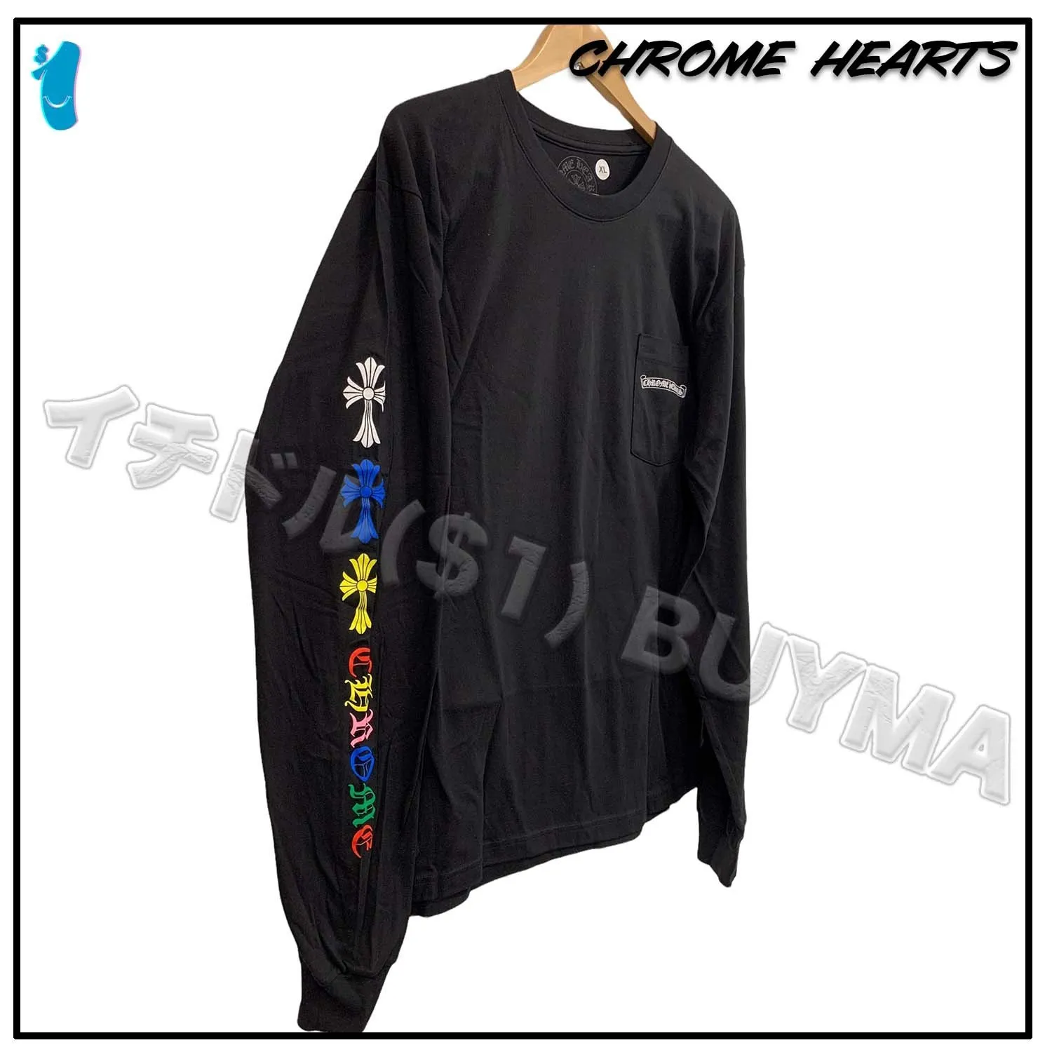 CHROME HEARTS  |Unisex Street Style U-Neck Long Sleeves Cotton