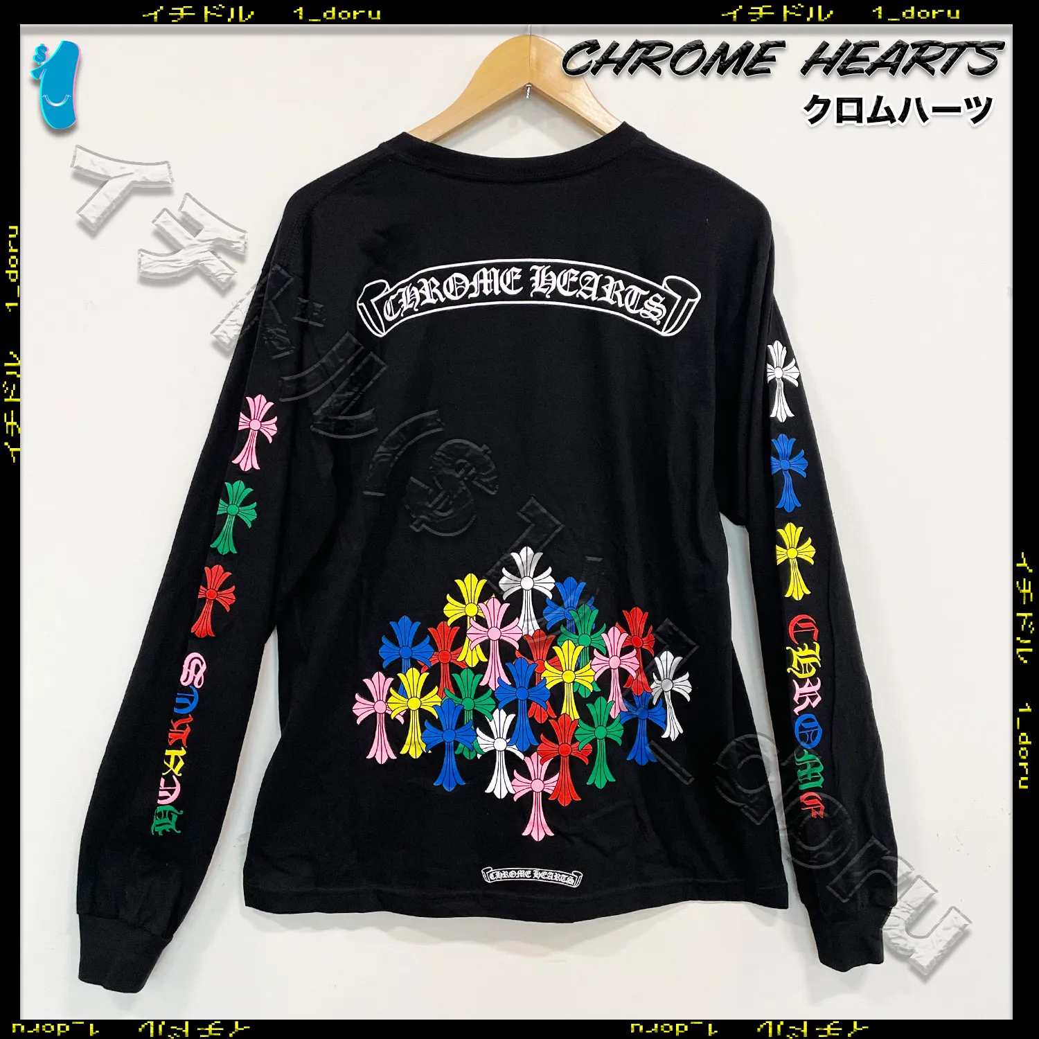 CHROME HEARTS  |Unisex Street Style U-Neck Long Sleeves Cotton