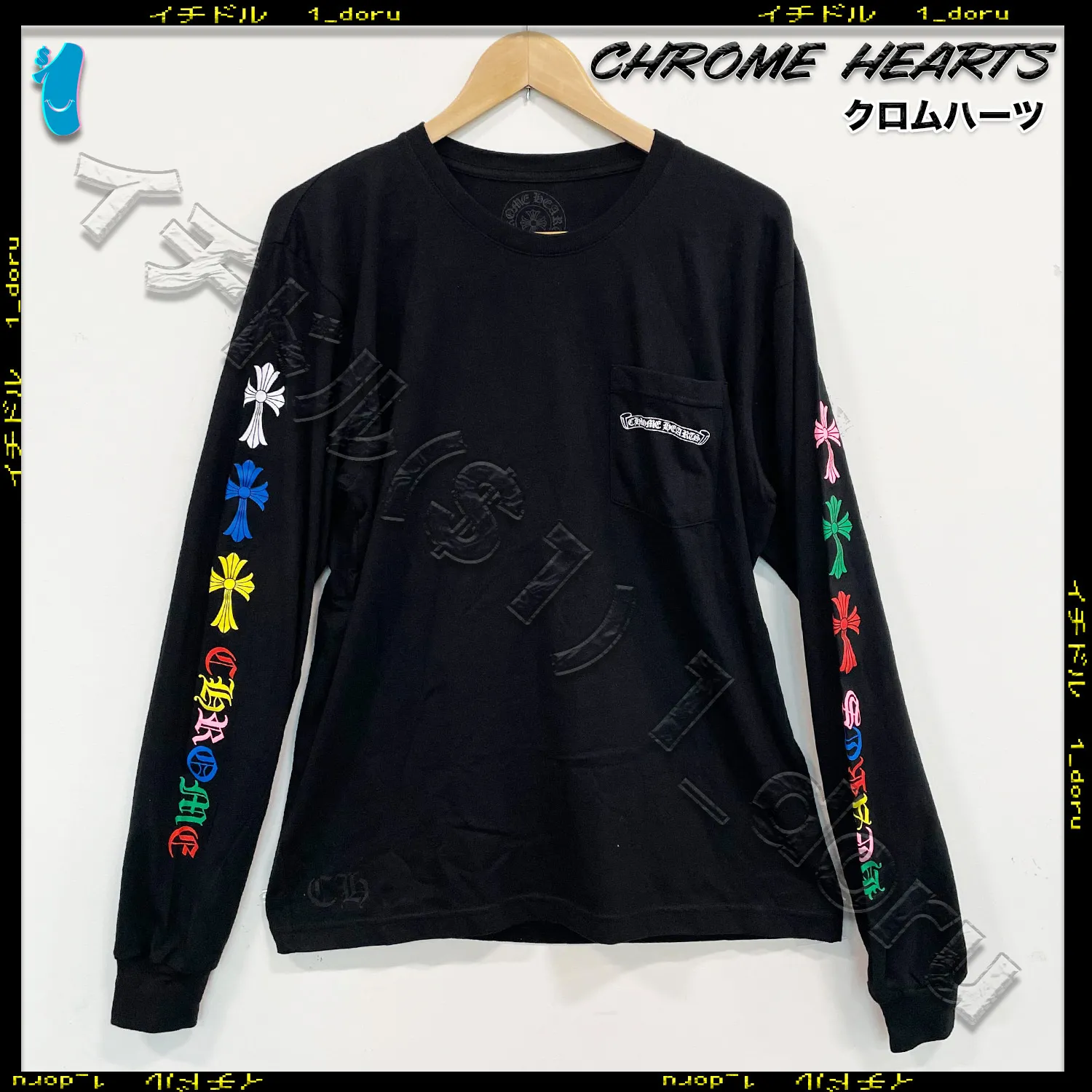 CHROME HEARTS  |Unisex Street Style U-Neck Long Sleeves Cotton