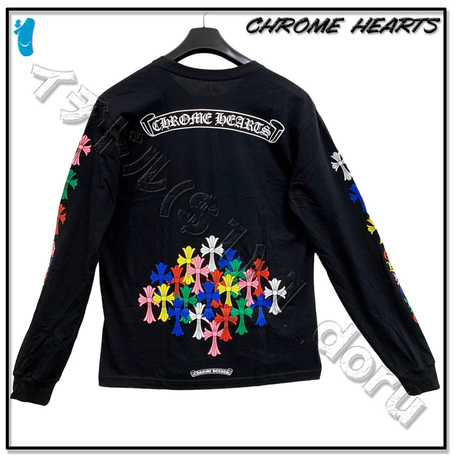 CHROME HEARTS  |Unisex Street Style U-Neck Long Sleeves Cotton