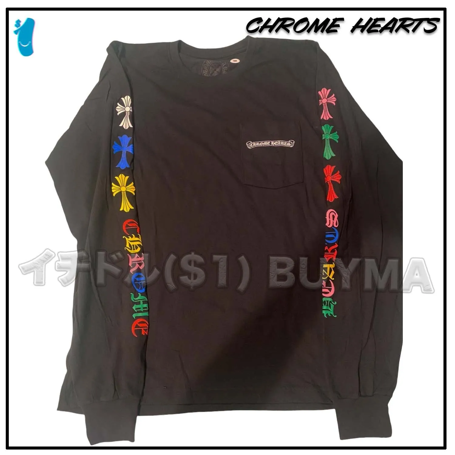 CHROME HEARTS  |Unisex Street Style U-Neck Long Sleeves Cotton