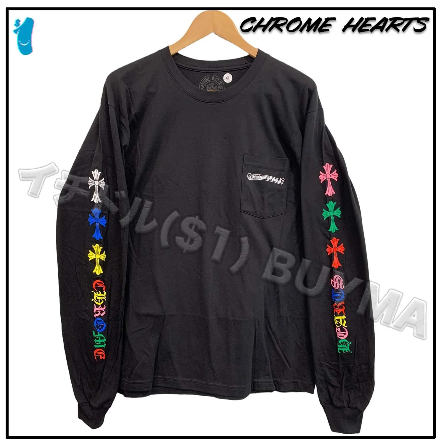 CHROME HEARTS  |Unisex Street Style U-Neck Long Sleeves Cotton