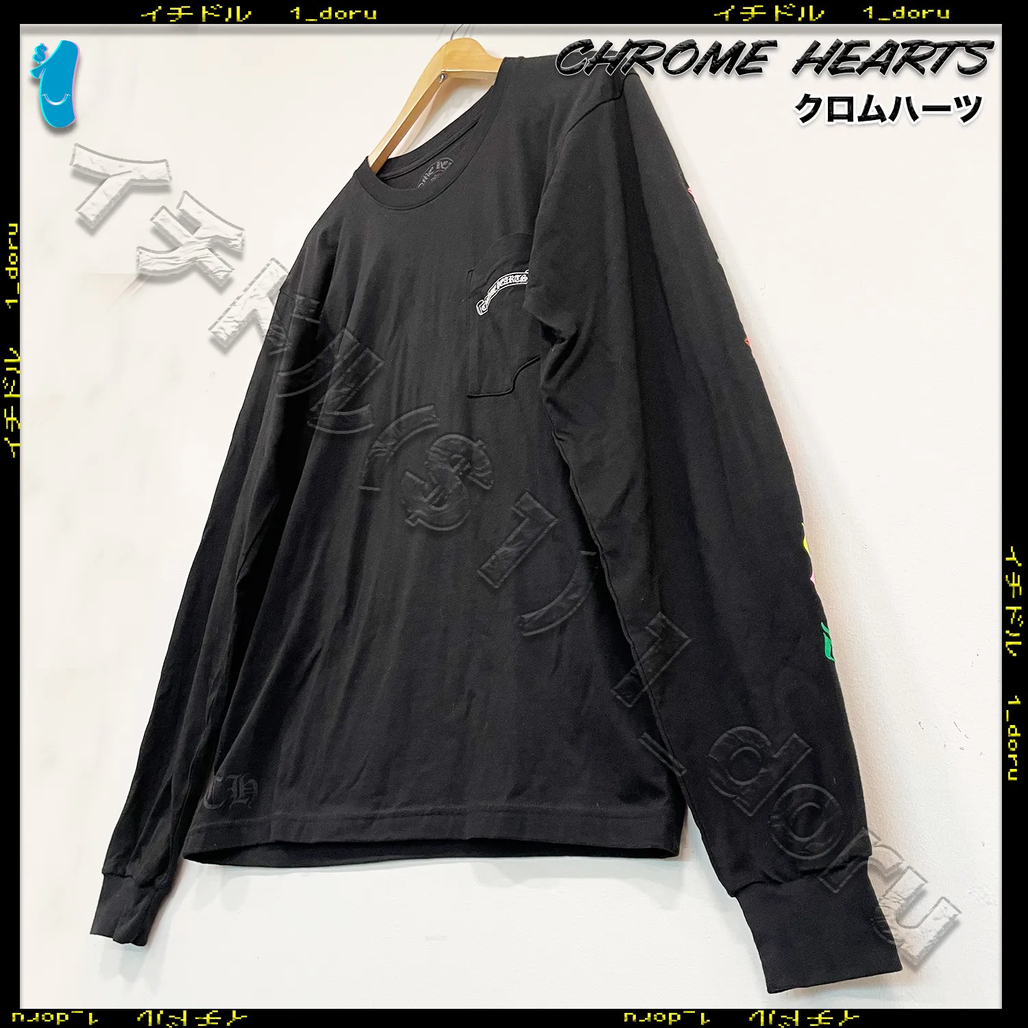 CHROME HEARTS  |Unisex Street Style U-Neck Long Sleeves Cotton