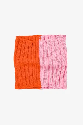 Chunky Colorblock Knit Snood | Pink